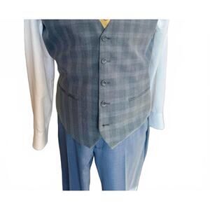 NEW PEERLESS men's plaid vest in grey